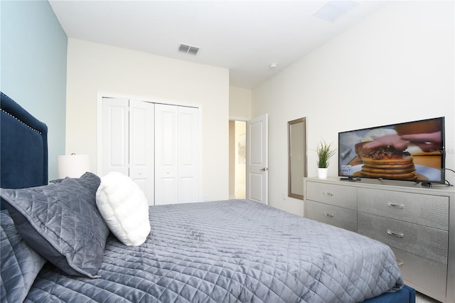 bedroom featuring a closet