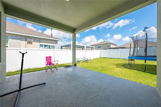 view of patio with a trampoline