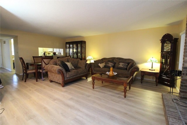 living room with light wood-type flooring