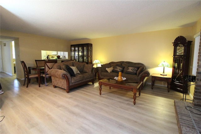 living room featuring light hardwood / wood-style flooring