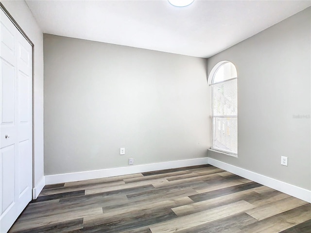 interior space with dark wood-type flooring