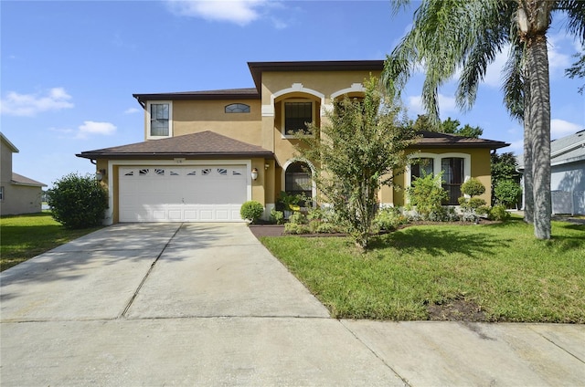 mediterranean / spanish-style home with a front lawn