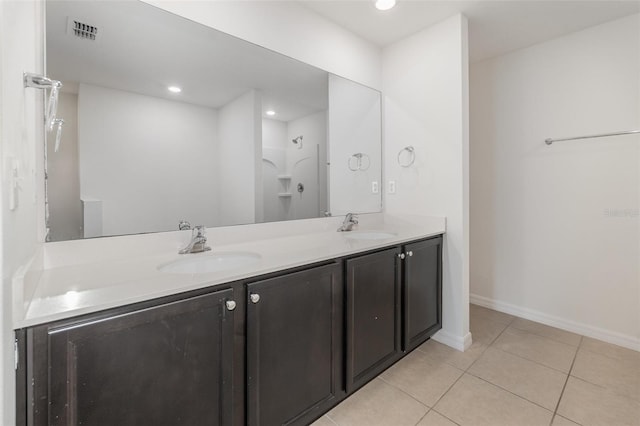 bathroom featuring vanity and tile patterned floors