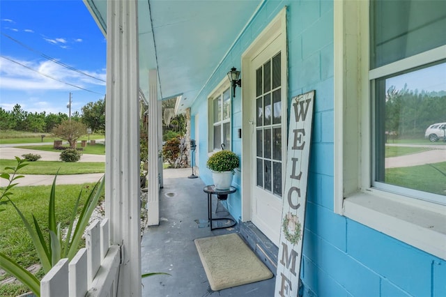 exterior space with a porch