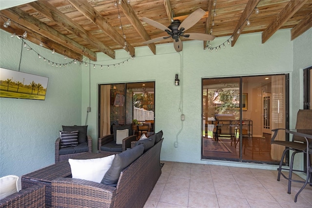 view of patio / terrace with a ceiling fan