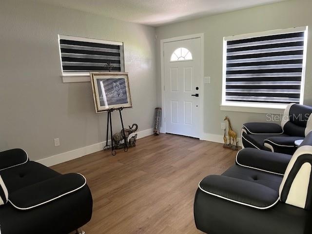 entrance foyer with hardwood / wood-style flooring