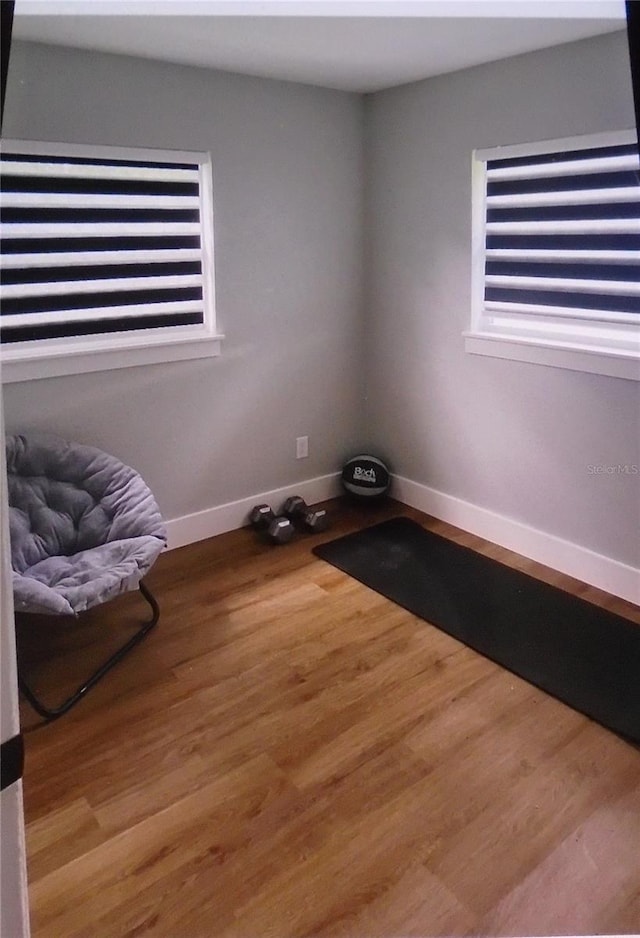 unfurnished bedroom with wood-type flooring