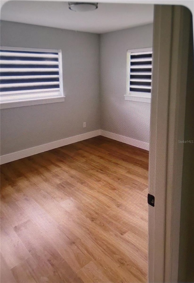 empty room featuring light wood-type flooring