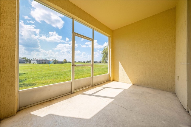 view of unfurnished sunroom