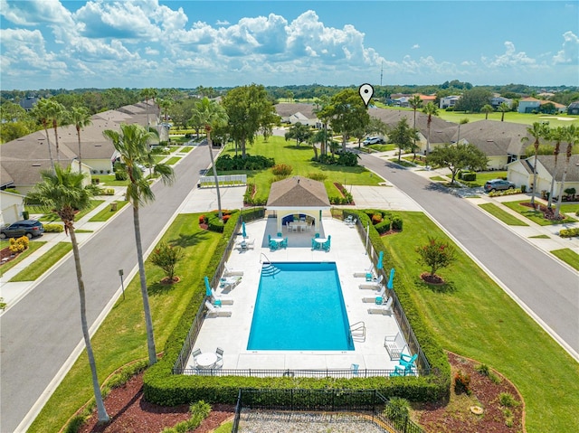 view of pool featuring a patio