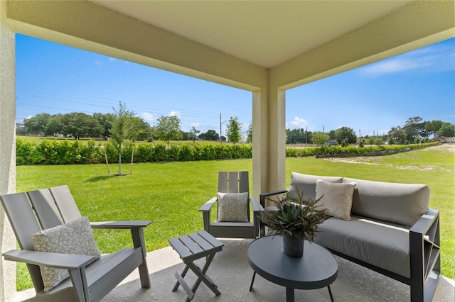 view of patio / terrace featuring an outdoor living space