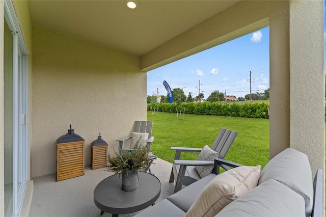 view of patio / terrace with an outdoor living space