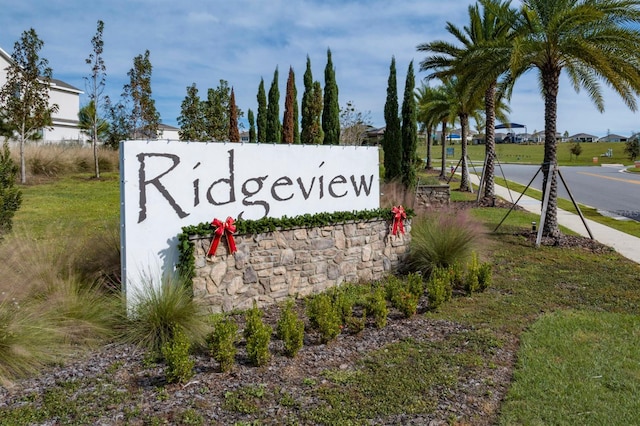 view of community sign
