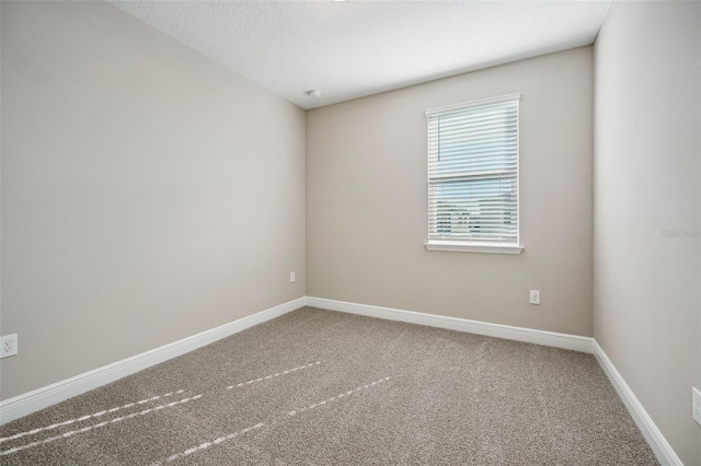 empty room featuring carpet and a textured ceiling