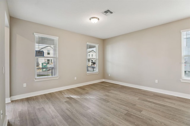 empty room featuring light wood-type flooring