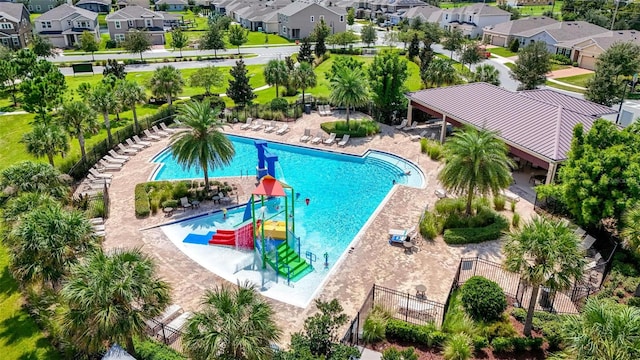 view of pool with a patio area