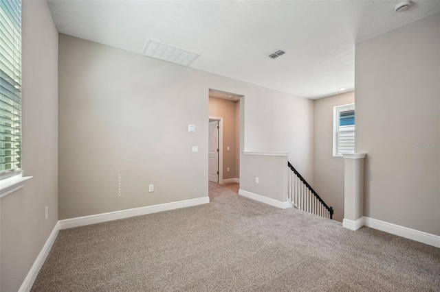 view of carpeted spare room