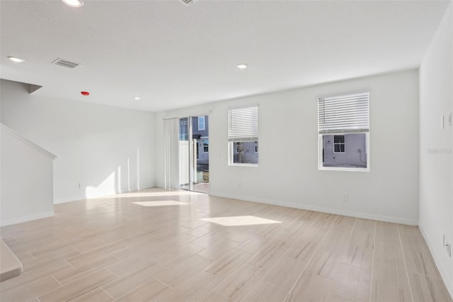 empty room featuring light wood-type flooring