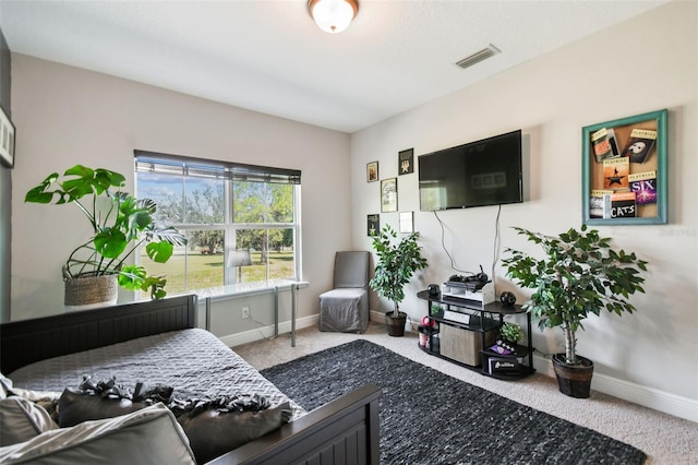 living room with carpet flooring