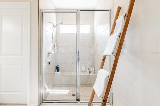 bathroom featuring walk in shower