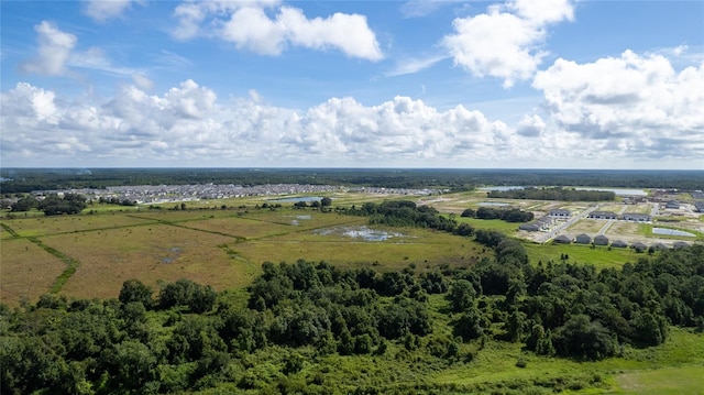 drone / aerial view with a water view and a rural view