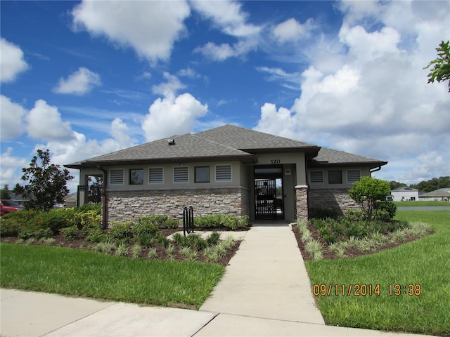 view of prairie-style house