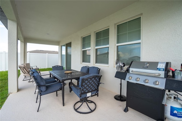 view of patio featuring grilling area