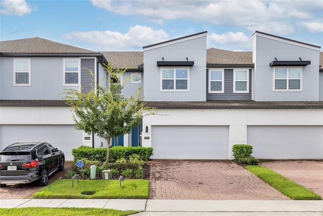 view of property featuring a garage