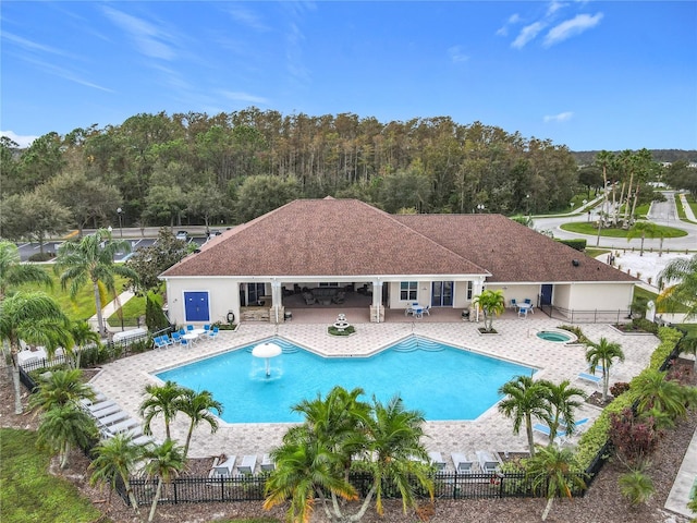 view of pool featuring a patio area