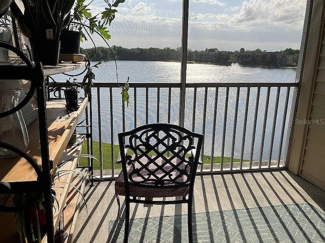 balcony with a water view