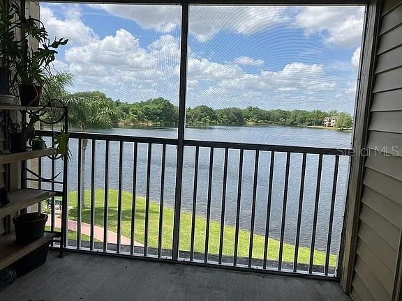 balcony with a water view