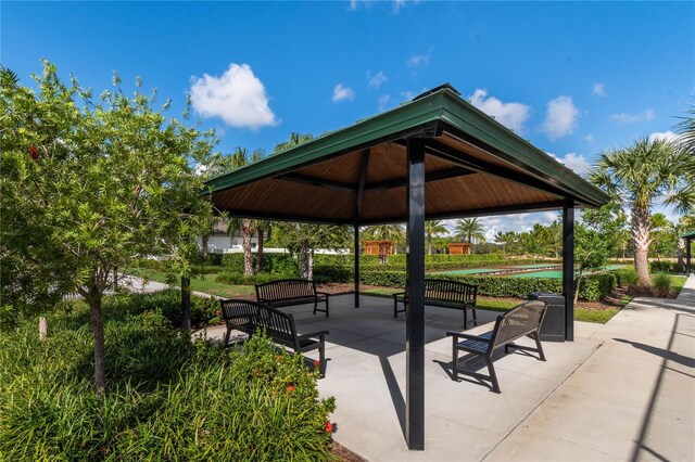 view of property's community with a gazebo