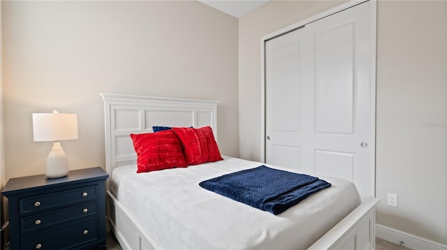 bedroom featuring a closet