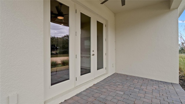 view of patio / terrace featuring french doors