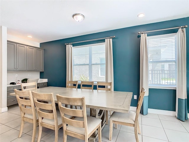 view of tiled dining area