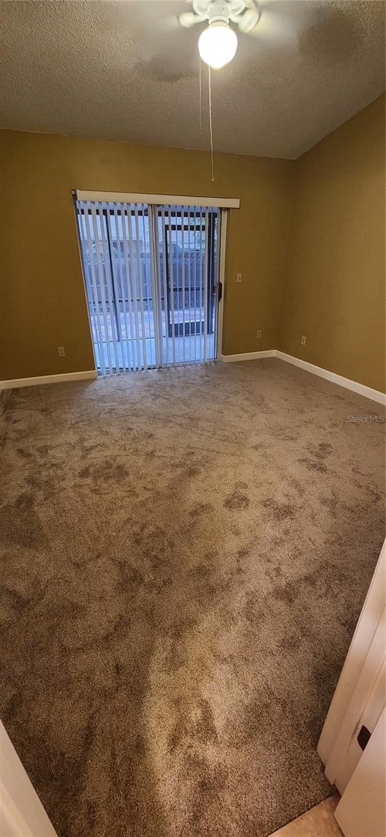 spare room with carpet flooring and a textured ceiling