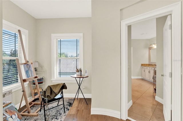 interior space featuring light hardwood / wood-style flooring