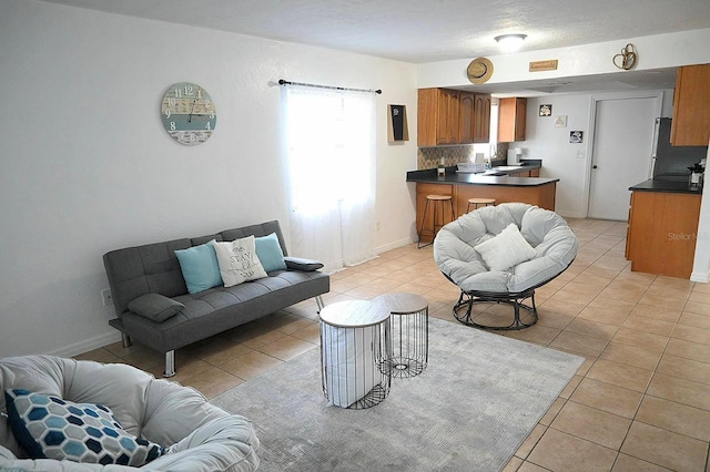 view of tiled living room