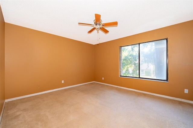 empty room featuring carpet and ceiling fan