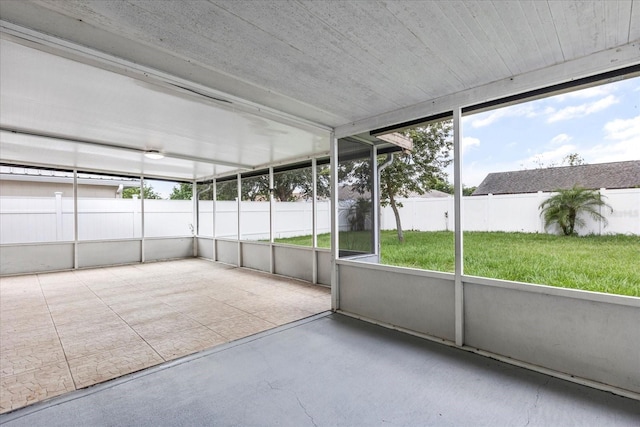 view of unfurnished sunroom