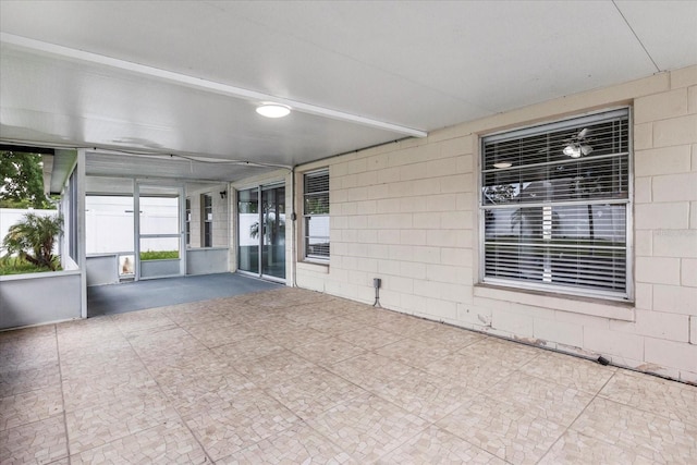 view of unfurnished sunroom