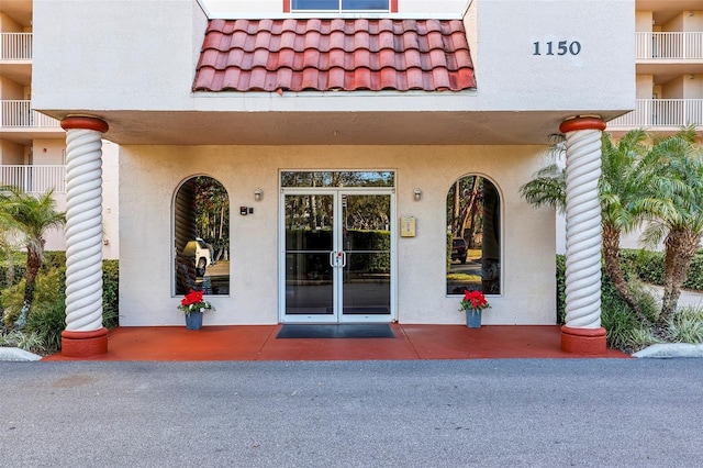 entrance to property with french doors