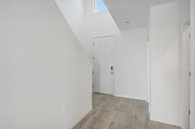 corridor with crown molding