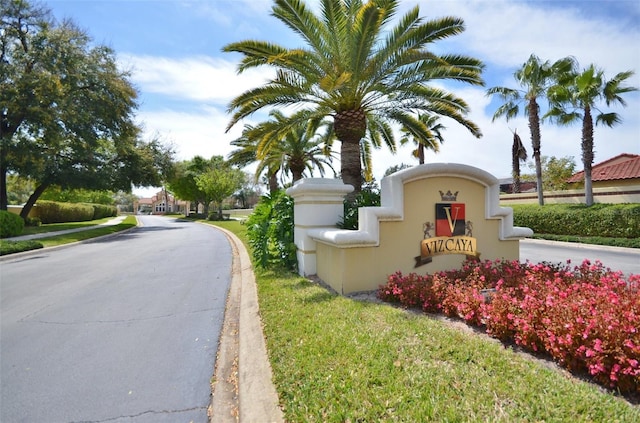 view of community sign