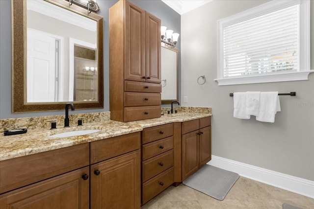 bathroom featuring tile patterned floors and vanity