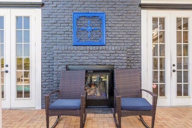 exterior space featuring french doors