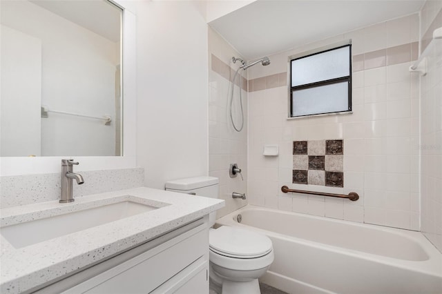 3186 Mapleshade St, Deltona, FL 32738 - bathroom featuring toilet, shower / bath combination, and vanity