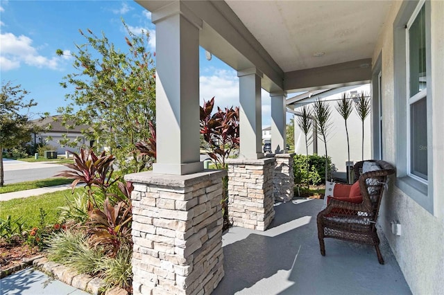 view of patio with covered porch