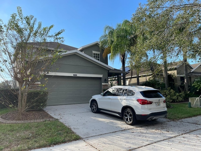 view of front facade featuring a garage