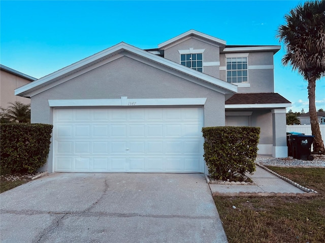 view of front facade featuring a garage